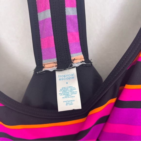 5/$25 Tropical escape, tankini swimsuit, top size 8 - Picture 3 of 4